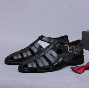 2026 Summer New custom-made hand-<b>woven</b> retro <b>leather</b> <b>sandals</b> for men, breathable and casual - Product Image 6
