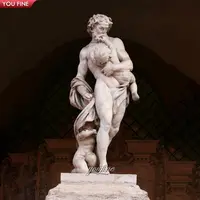 Grandi statue greche a grandezza naturale di marmo del figlio Devouring di saturno all'aperto
