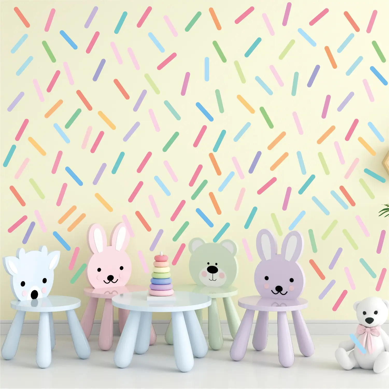 Colorido Sprinkle Confetti Adesivos de Parede para Baby Nursery Room Decalques De Parede Quarto Sala de estar DIY adesivos de parede para crianças