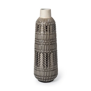 Alta qualità 14 \ "grigio astratto cilindro ceramica vaso da tavolo retrò in stile moderno per soggiorno casa matrimonio vaso - Product Image 2