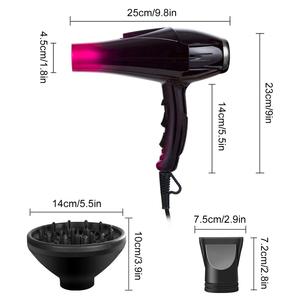 Kit sèche-cheveux et lisseur ionique 5-en-1 avec moteur AC 1800W électrique pour usage domestique, automobile et extérieur - Product Image 3
