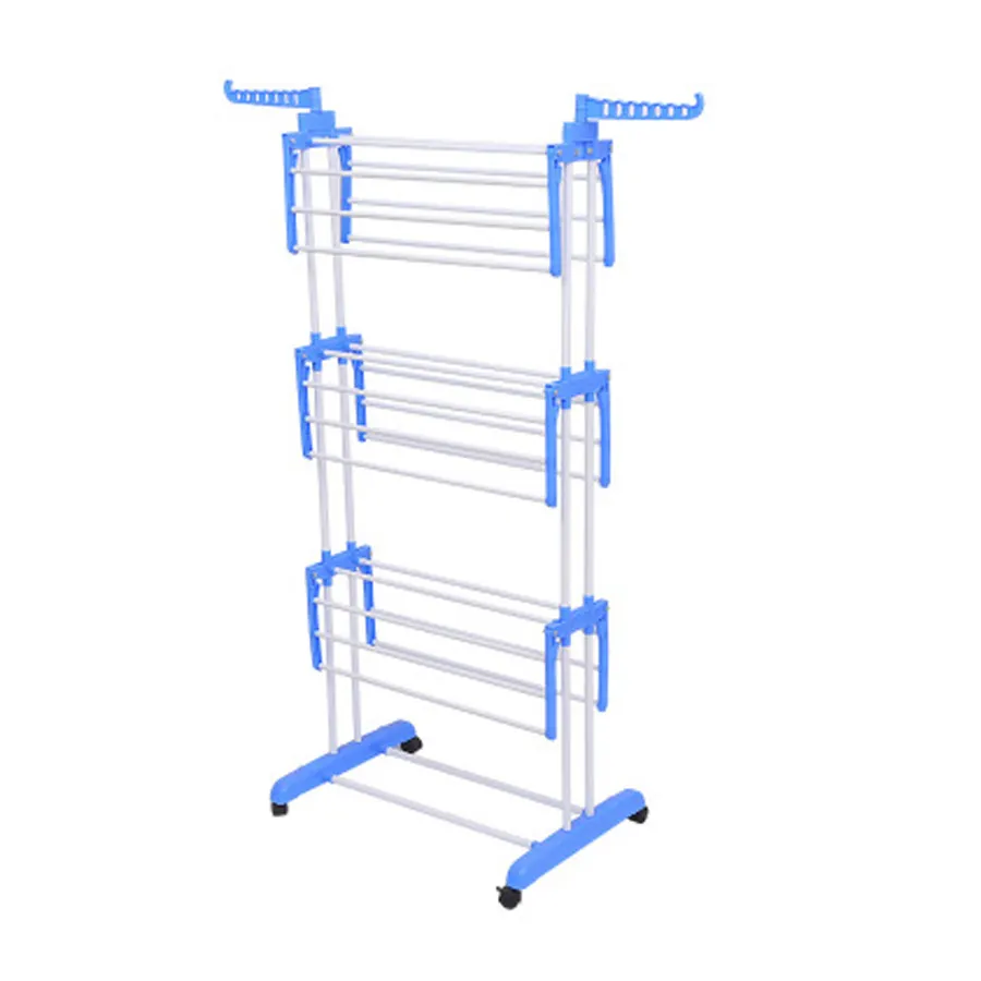 2021 Hot Sale 3 Tier Stainless Steel Laundry Organizer Folding Drying Rack Clothes Dryer Hanger Stand