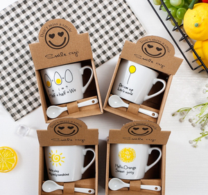 Pratik Yaratıcı 300ml Seramik Bardak Karikatür Emaye Kupalar Hediye Kutusu ile Yeniden Kullanılabilir İş Kupası Seti Kahve Süt Su Hediyesi için - Product Image 2