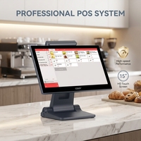 Sistema POS Todo en Uno Plegable de 15 Pulgadas con Pantalla Táctil, Windows 10, Máquina para Cobrar, Terminal POS, Caja Registradora