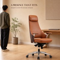 Chaise de bureau de direction en cuir de luxe avec appui-tête réglable pour suite de PDG professionnels et réunions d'affaires haut de gamme
