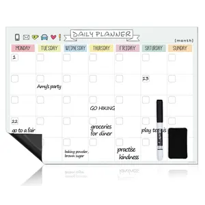 Planificateur magnétique en cuir pour planificateur, tableau blanc, A4, <span class=keywords><strong>calendrier</strong></span> hebdomadaire, réfrigérateur A3, effaceur à sec, impression magnétique, nouveauté <span class=keywords><strong>2022</strong></span> - Product Image 2