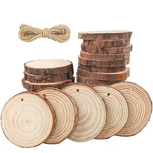 Disco de madera ovalado/redondo para halloween, disco de madera natural de 10-12 cm para Navidad, promoción