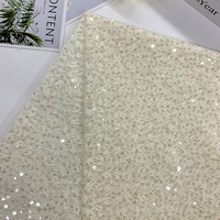Tissu de Dentelle Africaine avec Perles et Paillettes, Tissu de Dentelle Sequin Chantilly Transparent, Fleur Broderie pour Vêtements