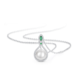 사용자 정의 고급 보석 925 스털링 실버 펜던트 목걸이 여성을위한 패션 진주 플래티넘 도금 목걸이 - Product Image 5