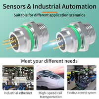 Conector Hembra DIN IP67 Anticorrosión de 4 Pines con Sensor Chapado en Oro y Fijación Frontal para PCB, Modelo Westsam M8 Power