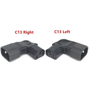Right Angle left angle IEC 320 C14 3 Pin Male to C13 Female PDU PSU UPS Power Extension Adapter
