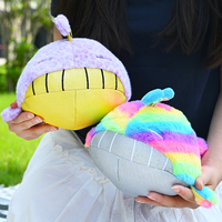 Peluche personnalisée en gros, animaux sauvages, jouet doux 3D pour bébé, baleine colorée, jouets anti-stress lestés, animaux en peluche