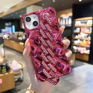 Vàng Sang Trọng Tỏa Sáng Khóa Vòng Đeo Tay Mạ Điện Kim Cương TPU Điện Thoại Di Động Trường Hợp Đối Với iPhone X XR XS 11 12 13 14 15 16 17 Pro Max - Product Image 6