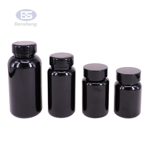 Black 120ml Pet Capsules Tablets Pills Bottle Plastic Medicine Bottle With Screw Cap