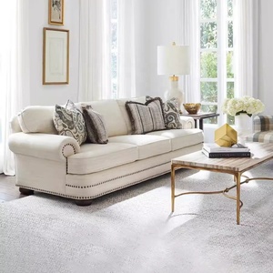 Set di Divani in Tessuto <span class=keywords><strong>Classico</strong></span> Americano Personalizzabile, Arredamento Retrò per <span class=keywords><strong>Soggiorno</strong></span> con Imbottitura in Spugna - Product Image 1