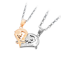 Collier personnalisé pour Couple, chaîne d'amour, collier pour Couples, demi-cœur, Diy