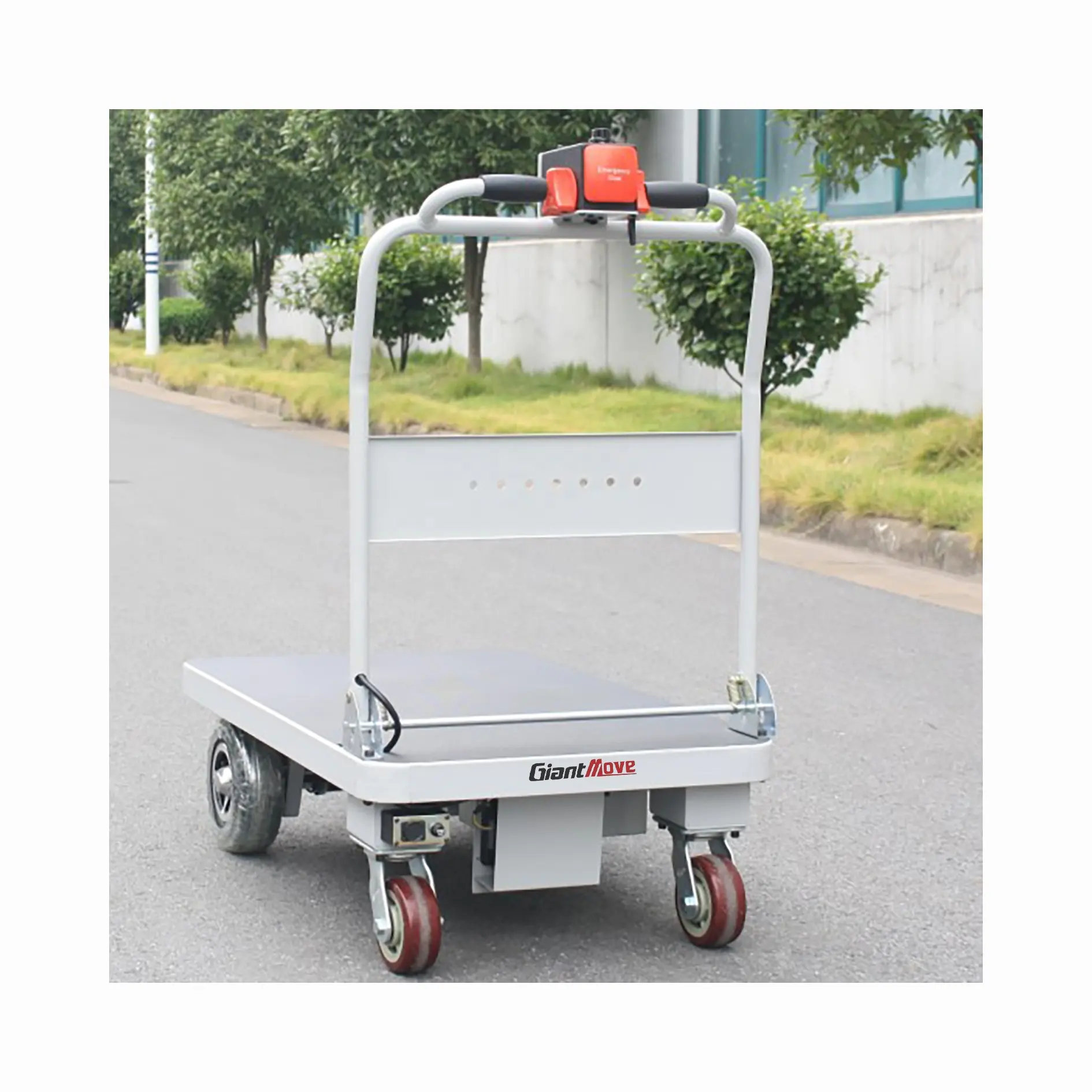 Good Price 4 Wheels Trolleys Heavy Duty Dolly Electric Power Platform Cart, Electric Drive Cart Platform Trolley