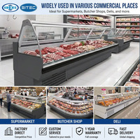 Vitrine réfrigérée commerciale en verre pour charcuterie, refroidissement par air, pour comptoir
