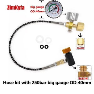 Adaptador de Recarga para Cilindro de CO2 SodaStream con Manómetro de Presión Radial/Axial de 250 Bares y Manguera de 50 cm - Product Image 4