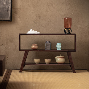 Chinese Style Solid Wood Desktop Display Cabinet For Teacups And Tea <b>Sets</b> <b>Square</b> Shape Dehua Origin - Product Image 1