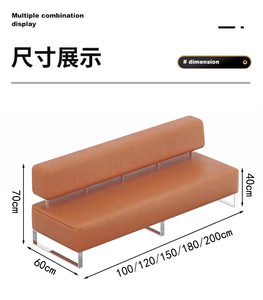 Sofá de Espera Moderno con Estructura Metálica para Oficina, Banco Largo para Recepción Comercial, Asiento para Banco, Hotel, Vestíbulo y Áreas Públicas - Product Image 6