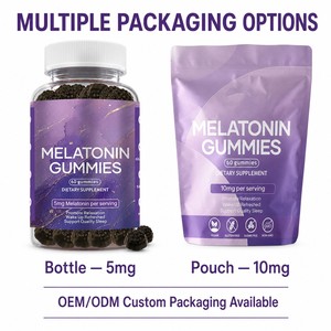 Gomitas de Melatonina para Dormir, 5 mg por Gomita, para Adultos, Sabor Natural a Bayas, Sin Fármacos, No Causan Adicción, Sin Azúcar, Gomitas Masticables Relajantes - Product Image 1