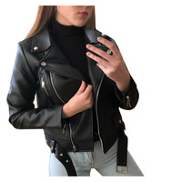 Nouvelle Arrivée 2023 Blouson Moto Femme en Similicuir Coupe Cintrée S-5XL, Manteau Courte Printemps Version Coréenne Amincissant Hiver Grandes Tailles