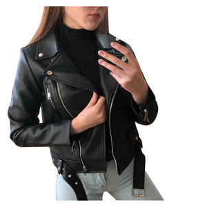 2023 nuovo arrivo S-5XL la versione coreana corta della tuta da moto dimagrante giacca di <span class=keywords><strong>pelle</strong></span> invernale Plus Size Top <span class=keywords><strong>donna</strong></span> - Product Image 3