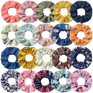 20 Pièces Chouchous Floraux pour Cheveux en Mousseline Unie pour Femmes, Élastiques à Cheveux, Attaches pour Queue de Cheval, Accessoires Capillaires pour Filles VSCO - Product Image 1