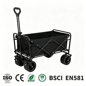 Chariot de <span class=keywords><strong>camping</strong></span> extérieur pliable en fer de grande taille à ouverture arrière, avec roues pivotantes, portable, idéal pour la vente ambulante et les marchés nocturnes - Product Image 1