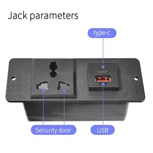 Özelleştirilmiş modülleri dahili masa masa komidin gömme monte mobilya gizli soket güvenlik kapısı ile USB portu ve tip C