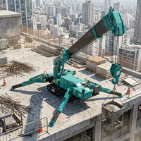 Grue araignée de construction pour la levée de maisons préfabriquées, utilisée pour la levée de poutres et de charpentes, 5t, 10t, 14t, 16t, 18t, avec télécommande