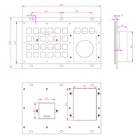 Clavier industriel en métal avec trackball USB filaire, en acier inoxydable, étanche IP54, compatible Windows/Linux/Mac pour pont de navire