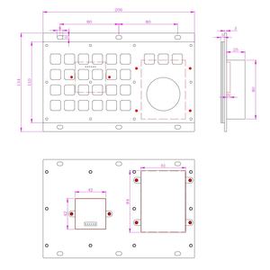 Bedraad Usb Roestvrij Staal Industrieel Metalen Toetsenbord Met Trackball Ideaal Voor Scheepsbrug & Bedieningspanelen - Product Image 5