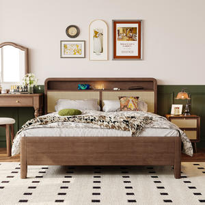 <span class=keywords><strong>Letto</strong></span> <span class=keywords><strong>matrimoniale</strong></span> tradizionale in legno massello nordico e rattan, stile Wabi-Sabi, salvaspazio e confortevole per camera padronale o guesthouse - Product Image 4