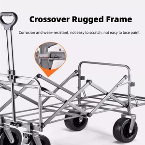 Personalizável Outdoor Four-Wheel <span class=keywords><strong>Walking</strong></span> Wagon dobrável Campervan Trailer Shed para piquenique Camping para escultura das crianças - Product Image 3
