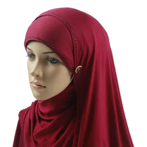 2021 New Underscarf Custom Plain Instant Jersey Hijab con cappuccio interno in Jersey cappellini foulard sciarpa lunga scialle