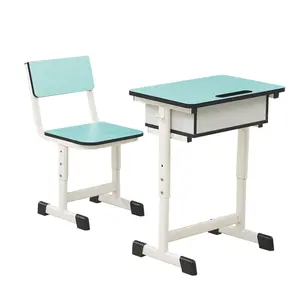 Gran oferta de escritorio combinado de acero doble para estudiantes y mesa de clase al por mayor con silla para mobiliario escolar Sri Lanka