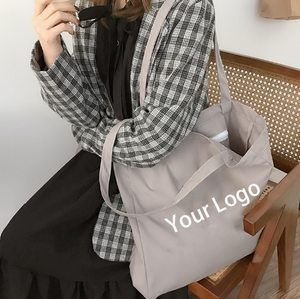 Sac fourre-tout en toile de coton épaisse beige naturel, grande taille, faible MOQ, 16 OZ, pour femmes, pour la plage, avec logo imprimé personnalisé - Product Image 2