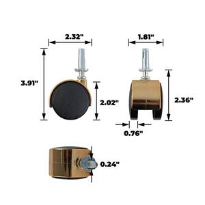 Rueda Doble de 2 Pulgadas con Rodamiento de Bolas y Montaje en Eje |   para Sillas de <span class=keywords><strong>Oficina</strong></span> y Muebles Móviles |   Carritos y Equipos |   Venta al por mayor, OEM - Product Image 2