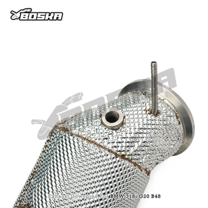 ท่อไอเสียแบบกำหนดเอง High Flow Catted 300cell Downpipe สำหรับ BMW ซีรีส์ 3 รุ่น 318/318i G20 B48 2.0T ปี 2020-2024 พร้อมแผ่นกันความร้อนสแตนเลส - Product Image 4