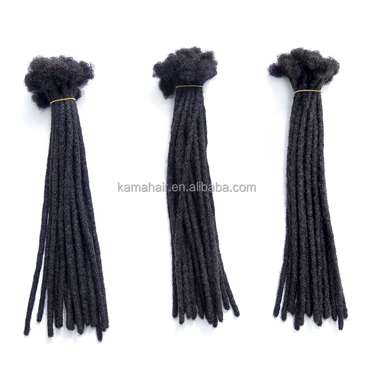 KAMA Drop Shipping Remy Dreadlocks Extensions 100% Soft Natural Afro Kinky Locs Human Machine Double Weft Crochet Dreadlocks Detail Section 2
