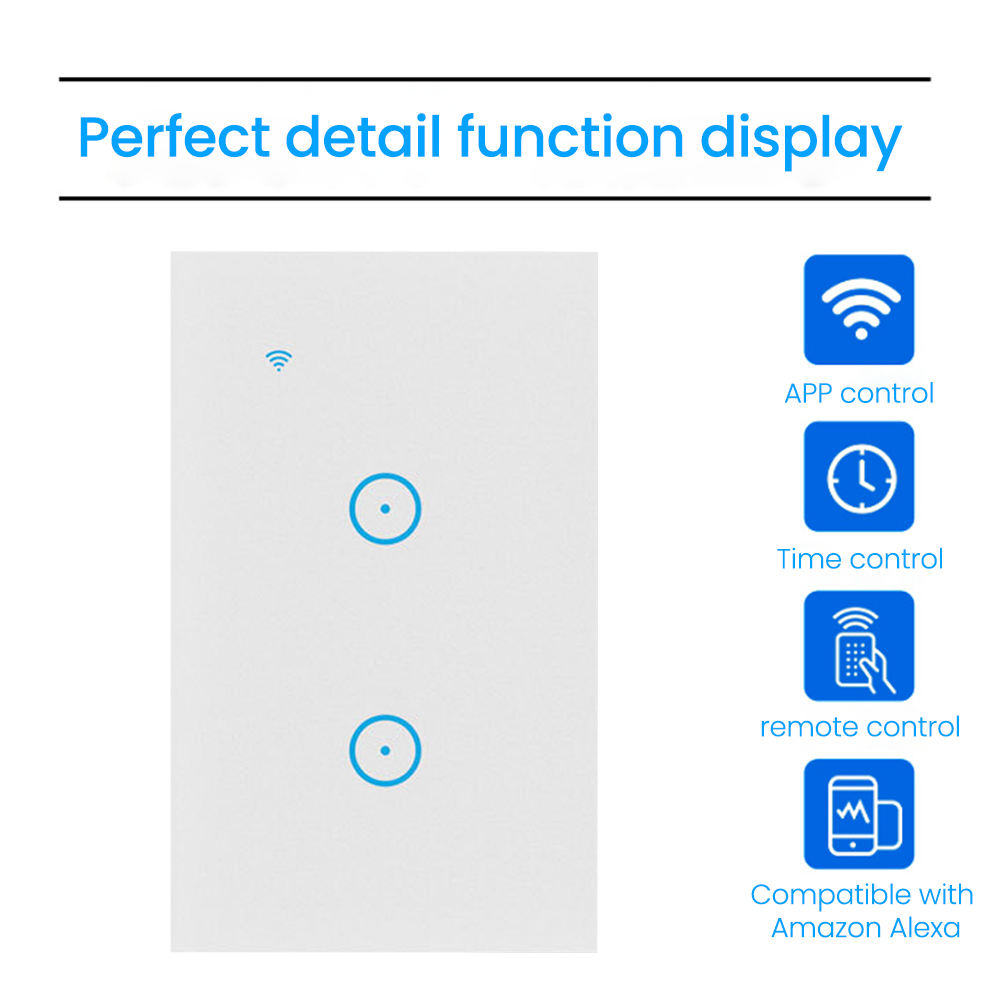 Alice Google Home Alexa Inteligente Us Light Switch Remote Control 1/2/3/4gang Smartlife Remote Control Smart Wifi Wall Switch
