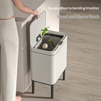 ELPHECO Couvercle de poubelle intelligent à capteur, en acier inoxydable, de luxe léger, détachable, pour la maison, les salles de bain et les salons
