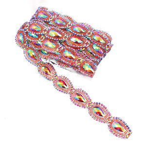 Nouveauté Costume de carnaval <span class=keywords><strong>Samba</strong></span> avec des patchs de chaîne en strass thermocollants Appliques assorties pour robe Garniture - Product Image 5