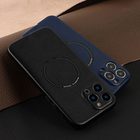 Grosir Casing Pelindung Mewah Trendi Casing Ponsel Kulit Unik untuk Iphone 14 12 Casing Magnetik