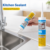 Scellant silicone neutre 300 ml, anti-moisissure, imperméable, adhésif pour l'étanchéité des fenêtres, idéal pour les projets d'étanchéité des portes et fenêtres extérieures