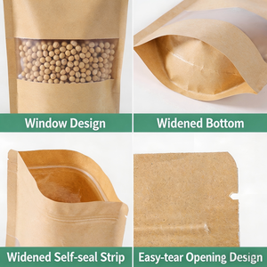 Wholesale Red Black Kraft Paper Stand Up Pouch Grains Spices Moisture-proof Mylar <b>Bags</b> Resealable Flour Food <b>Packaging</b> <b>Bags</b> - Product Image 4