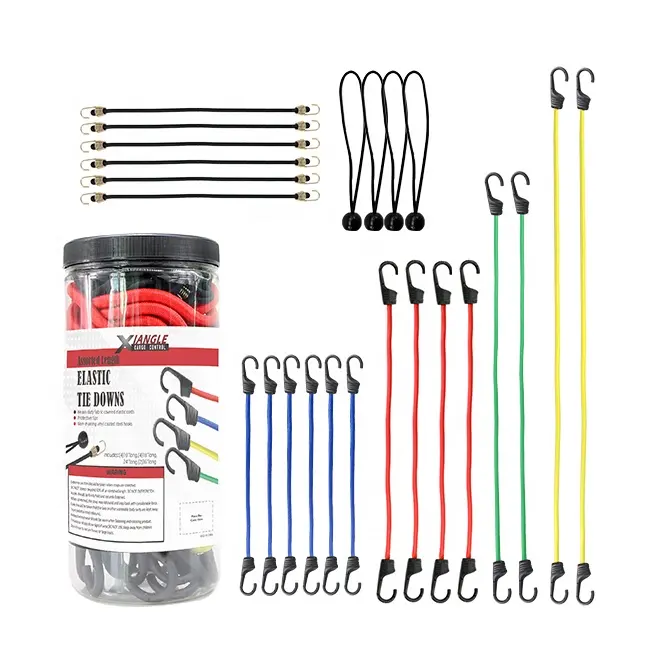 24 Cái Cắm Trại Ngoài Trời Đàn Hồi Bungee Dây Kit Bóng Mini Bungee Set Với Túi Lưu Trữ