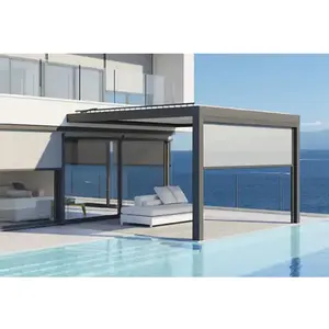 Pergola extérieure en aluminium à persienne automatique et étanche